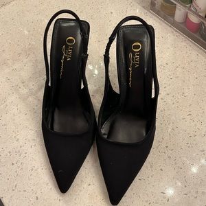Black sling backs